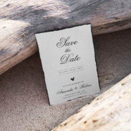 Enkel svartvit minimalistisk spara datumet