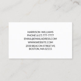 Enkel svartvit minimalistisk typografisk elegant visitkort