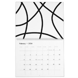 Enkel svartvit modern, minimalistisk Abstrakt Kalender