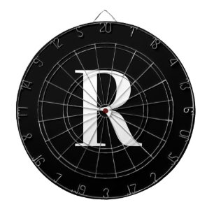 Enkel svartvit Monogram Darttavla