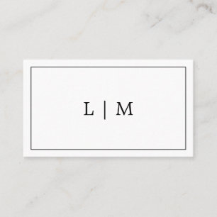 Enkel svartvit monogram-Professionell Visitkort
