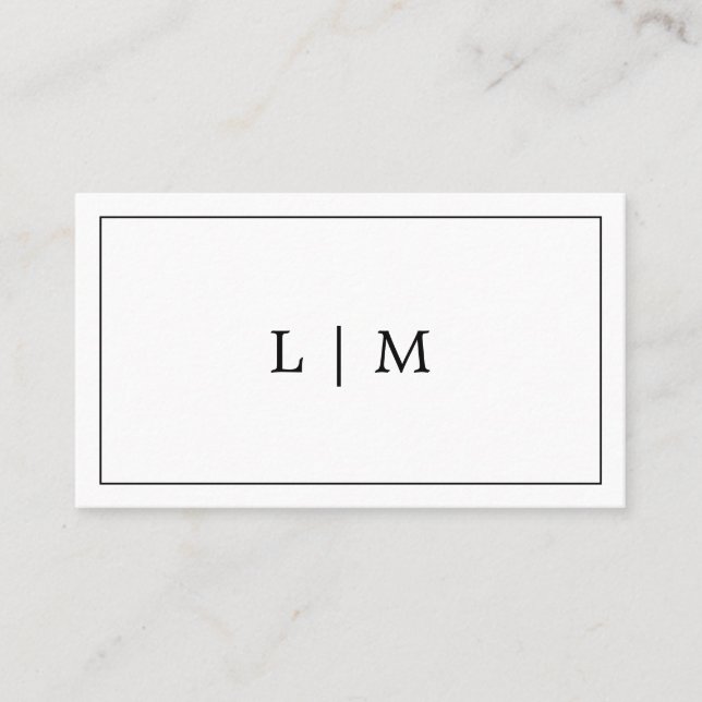 Enkel svartvit monogram-Professionell Visitkort (Framsida)