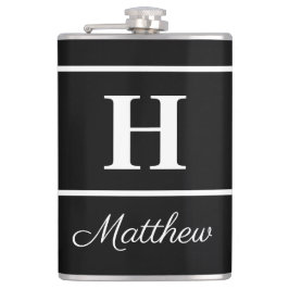 Enkel svartvit Monogrammed Elegant Fickplunta