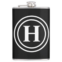 Enkel svartvit Monogrammed Elegant