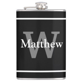 Enkel svartvit Monogrammed Elegant Fickplunta