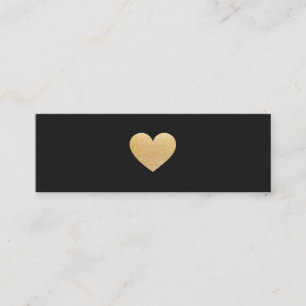 Enkel svartvit nätverksfunktion för Guld Heart Mini Visitkort