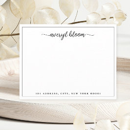 Enkel svartvit Personlig i skript Anteckningskort