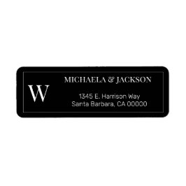 Enkel svartvit Returadress i monogrammet Etikett