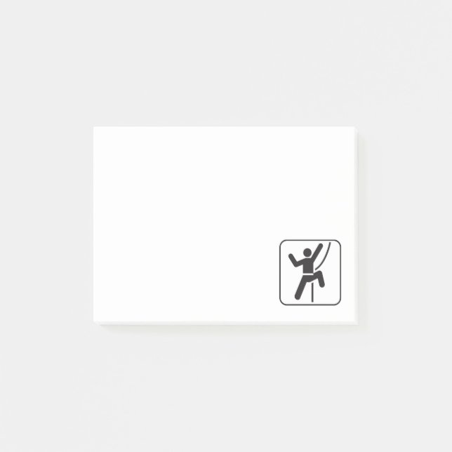 Enkel svartvit stenklättringsymbol post-it block (Framsida)