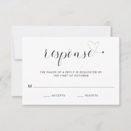 Enkel svartvit typografi Elegant bröllop OSA Kort