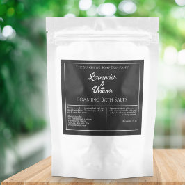 Enkel svartvit vattensäker produktetikett