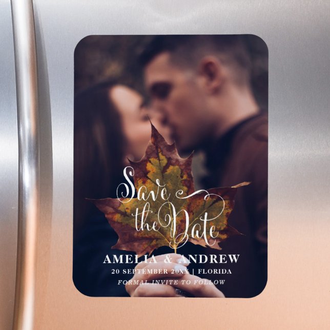 Enkel svartvitt foto Spara datum Magnet (Skapare uppladdad)