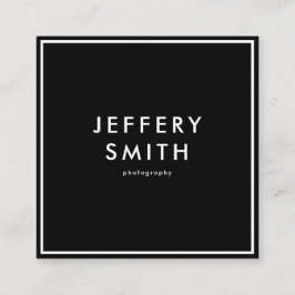 Enkel svartvitt fyrkantigt visitkort