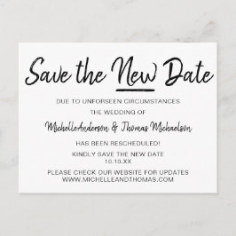 Enkel svartvitt och vit Spara det nya datumet Meddelande Vykort