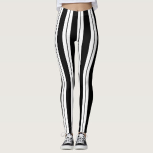 Enkel svartvitt och vitt Rand Leggings