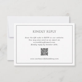 Enkel svartvitt QR-kod Elegant bröllop OSA Kort