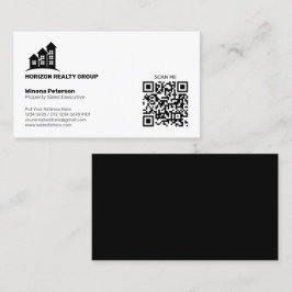 Enkel svartvitt QR-kod, Gods, sida vid sida Visitkort