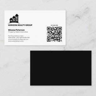 Enkel svartvitt QR-kod, Gods, sida vid sida Visitkort