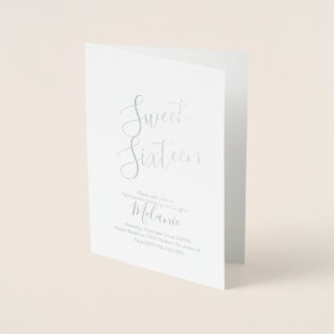 Enkel Sweet Sixteen-manus Folierat Kort