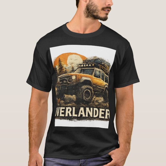Enkel T-shirt med bilbild för män (Framsida)