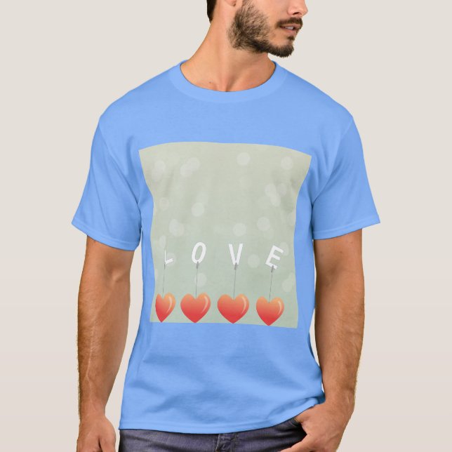 Enkel T-Shirt med Kärlekshjärta Grafik (Framsida)