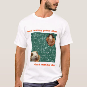 Enkel T-shirt, Vit T Shirts Marsvin Guinea pig
