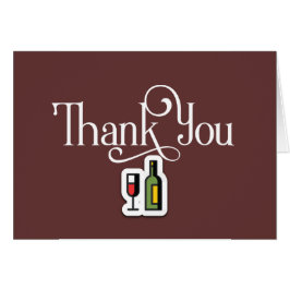 Enkel Tack-design med glas från Vin och Flaska Hälsningskort