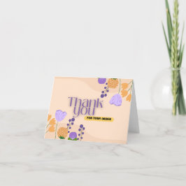 Enkel Tack för Blommigt för beställningskortet Kort