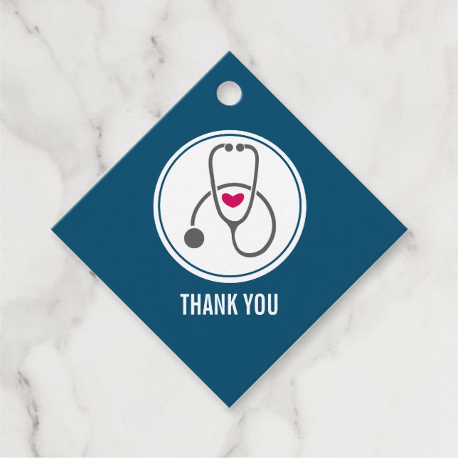 Enkel Tack för Grått-haltig stetoskop Gåvor Etiketter (Framsida)