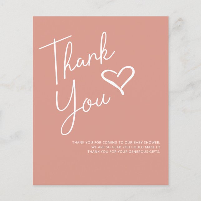 Enkel Tack för modern Baby Shower (Framsida)