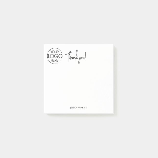 Enkel Tack för personligt papper, vit Post-it Block (Framsida)