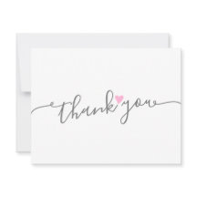 Enkel Tack för Rosa Heart Girl Baby Shower