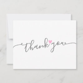 Enkel Tack för Rosa Heart Girl Baby Shower Kort