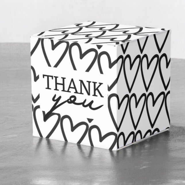 Enkel Tack Heart Mönster Bröllop Presentaskar (Simple Thank You Heart Pattern Wedding Favor Boxes
from Ricaso. Modern black and white wedding boxes)