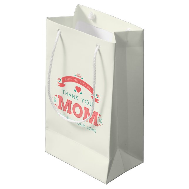 Enkel Tack Mamma Mors dag | Gift Bag (Framsidan Vinklad)