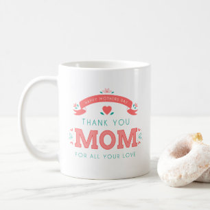 Enkel Tack Mamma Mors dag Kaffe Mugg