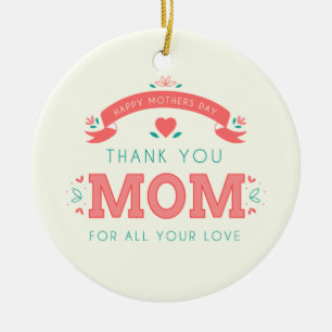Enkel Tack Mamma Mors dag Ornament