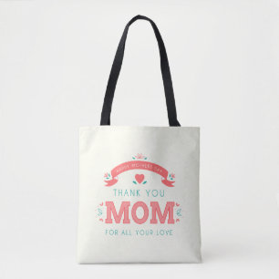 Enkel Tack Mamma Mors dag Tote Bag Tygkasse
