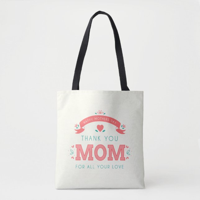Enkel Tack Mamma Mors dag | Tote Bag Tygkasse (Framsida)