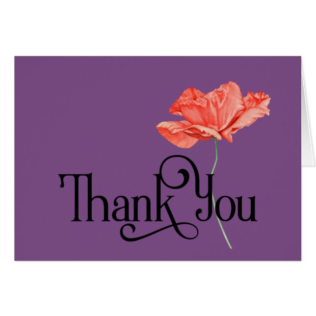 Enkel Tack med vacker röd diskett Hälsningskort (Framsidan Horizontal)