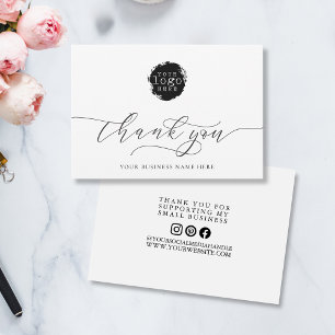 Enkel Tack Script Business Branding-Logotyp Kort