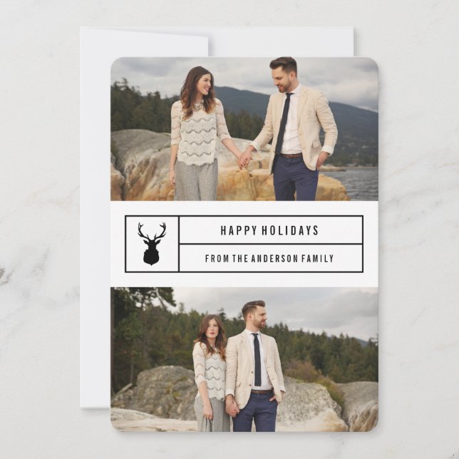 Enkel tagg i vitt julkort (Framsida)