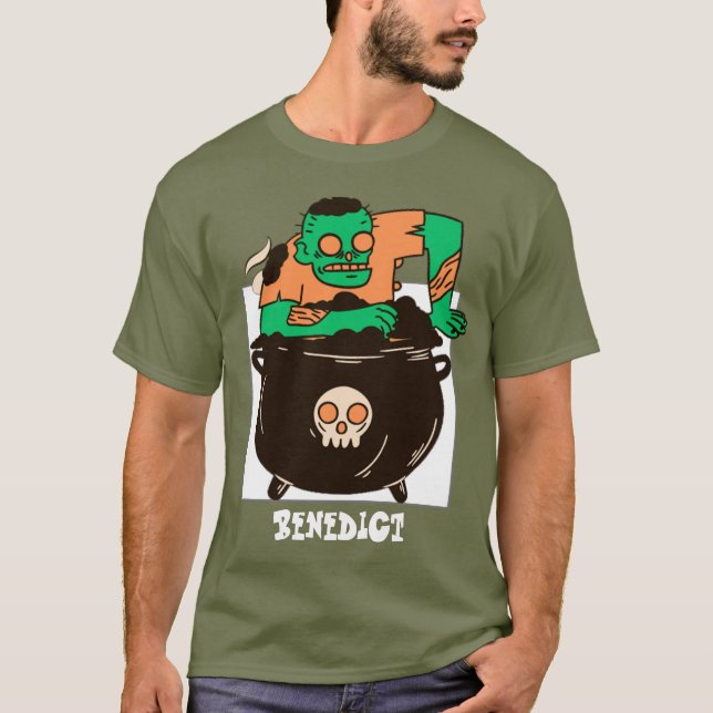 Enkel talang Halloween-familjen Lycklig Howl-oween T Shirt (Framsida)