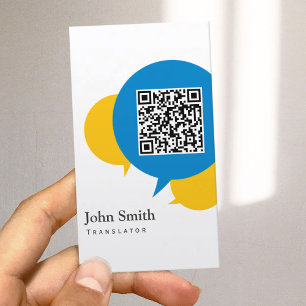 Enkel Talk Bubbles Translator QR-kod Visitkort