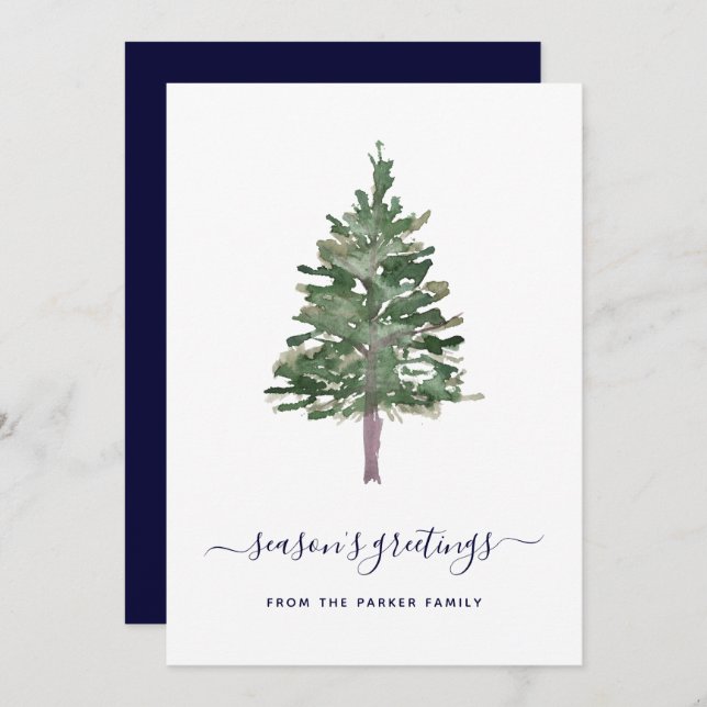 Enkel Tall Julkort (Fram/baksida)