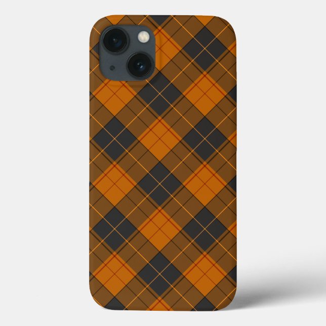 Enkel tartan diagonal mönster i mörkorange (Baksida)