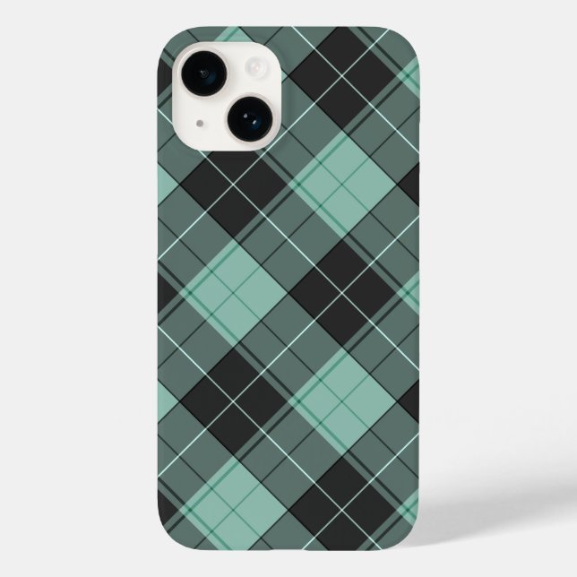 Enkel tartanmönster i turkos Case-Mate iPhon (Baksida)
