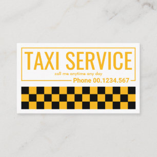 Enkel Taxi-kontroll av den  drivrutinen Gräns Rid Visitkort