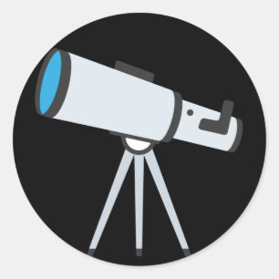 Enkel telescope Emoji Runt Klistermärke