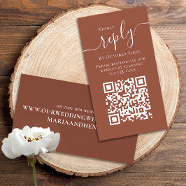 Enkel Terrakotta Kalligrafi Skript Svar QR-kod Tilläggskort